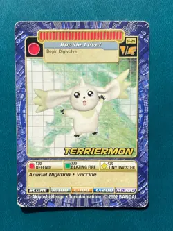 ST-124 Terriermon Digimon Card Digi-Battle Street Starter 3 2002 DAMAGED - Image 1