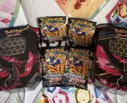 OPENED Pokemon TCG Crown Zenith Galarian Moltres Tin/ galarian gallery card inc - Image 1