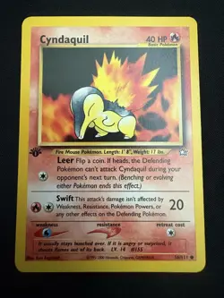 Pokemon Cyndaquil Neo Genesis 56/111 Common 1st Edition Basic Regular Card - Image 1