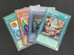 Vintage 1996 Yu-Gi-Oh! (4) Card Holo Lot - MP/LP - Image 1