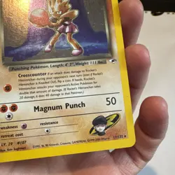Rockets Hitmonchan Gym Heroes Trading Card 11/132 Holo Swirl - Image 2