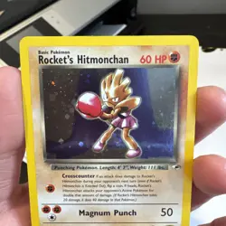 Rockets Hitmonchan Gym Heroes Trading Card 11/132 Holo Swirl - Image 4