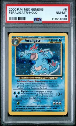 2000 POKEMON NEO GENESIS FERALIGATR-HOLO #5 PSA NM-MT 8 - Image 1