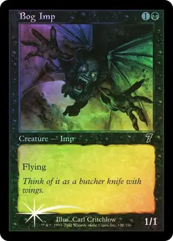 7th Edition MTG FOIL Bog Imp Magic - Image 1