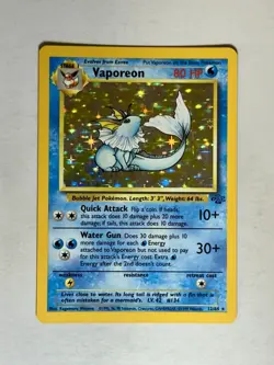 Vaporeon Jungle Holo Rare 12/64 Unlimited Pokemon TCG LP - Image 1
