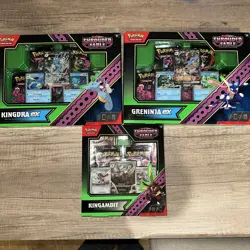 Pokemon TCG Shrouded Fable Kingdra EX & Greninja EX & Kingambit Collection Boxes - Image 1