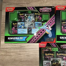 Pokemon TCG Shrouded Fable Kingdra EX & Greninja EX & Kingambit Collection Boxes - Image 2