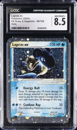 2003 POKEMON EX RUBY & SAPPHIRE - HOLO #99/109 LAPRAS EX CGC 8.5 - Image 1