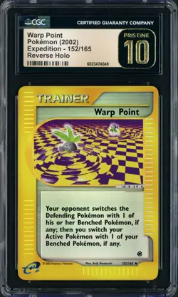 2002 Pokemon Expedition Trainer Warp Point #152 Reverse Holo CGC Pristine 10 - Image 1