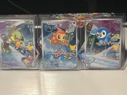 Pokemon Turtwig, Chimchar, Piplup first partner illtration - Set of 3 - Image 1