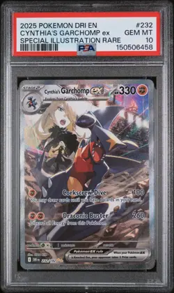 2025 POKEMON DRI SPECIAL ILLUSTRATION RARE #232 CYNTHIA'S GARCHOMP EX PSA 10 - Image 1