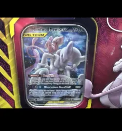 Pokemon TCG: Mewtwo & Mew GX Tag Team Power Partnership Tin Factory Sealed - Image 2