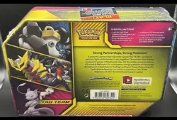 Pokemon TCG: Mewtwo & Mew GX Tag Team Power Partnership Tin Factory Sealed - Image 3