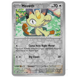 Meowth 052/165 Common 151 Pokemon Reverse Holo Near Mint - Image 1