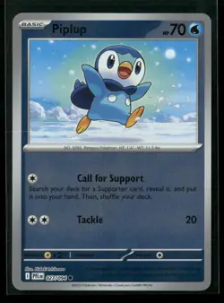 Piplup 027/094 Common Phantasmal Flames Pokemon Reverse Holo Near Mint - Image 1