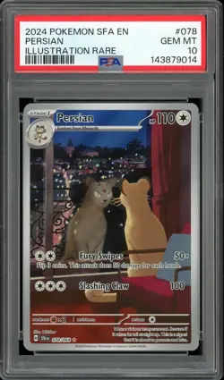 Pokemon Persian Shrouded Fable Illustration Rare #078 PSA 10 Gem Mint - Image 1