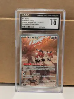 Mr. Mime 179/165 - Pokemon 151 - Illustration Rare IR - CGC 10 Gem Mint - Image 1