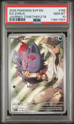 Pokemon TCG Journey Together N's Zorua 189 ETB Promo - PSA 10 - Image 1