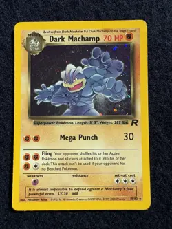 2000 POKEMON TEAM ROCKET #10/82 DARK MACHAMP HOLO RARE MP - Image 2