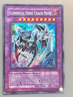 yugioh Elemental Hero Chaos Neos GLAS-EN036 Secret Rare 1st Edition near mint - Image 2