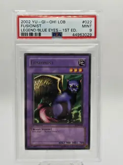 2002 Yugioh Fusionist Legend Of Blue Eyes White Dragon 1st Ed LOB-019 PSA 9 - Image 1