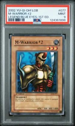 2002 YU-GI-OH! LOB-LEGEND OF BLUE EYES WHITE DRAGON 1ST ED M-WARRIOR #2 PSA 9 - Image 1