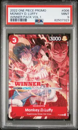2022 One Piece Promo Monkey D Luffy Winner PSA 9 - Image 1