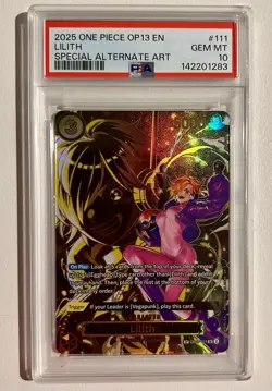 2025 ONE PIECE OP13-CARRYING ON HIS WILL SPECIAL ALTERNATE ART LILITH PSA 10 - Image 1