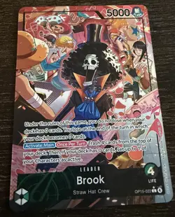 OP15-022 Brook Alt Art Leader Adventure on Kami’s Island One Piece TCG English - Image 1