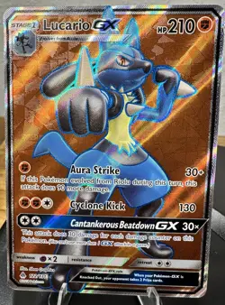 Lucario GX 122/131 Pokemon Forbidden Light Full Art Ultra Rare Holo NM - Image 1