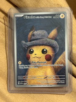 Pikachu With Grey Felt Hat SVP 085 Van Gogh Pokemon Black Star Promo - Image 1