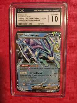 CGC 10 SUICUNE EX 010/034 POKEMON TRADING CARD GAME CGC 10 HOLO RARE - Image 1