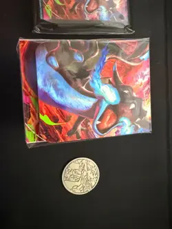 Mega Charizard UPC Accessories - playmat, card sleeves, deck box, coin + dice - Image 3