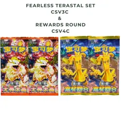 Pokemon 4x Booster Packs Lot Bundle Fearless Terastal Set CSV3C+CSV4C Sealed CN - Image 1