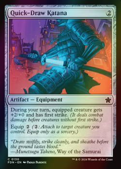 MTG Quick-Draw Katana Foil ** Foundations ** English (NM) - Image 1