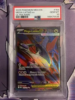 Pokemon 2025 Mega Latias ex 163 Full Art Mega Evolution GEM MINT PSA 10 - Image 1