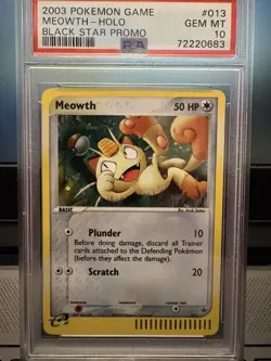 2003 POKEMON BLACK STAR PROMO #013 MEOWTH-HOLO PSA 10 - Image 1