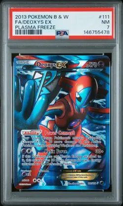 2013 POKEMON B&W PLASMA FREEZE #111 FULL ART/DEOXYS EX PSA 7 - Image 1