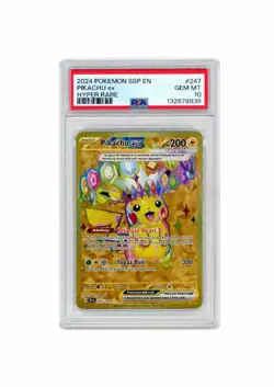 Pokemon Pikachu ex 247/191 Sv08: Surging Sparks Hyper Rare Holo EX PSA 10 - Image 1
