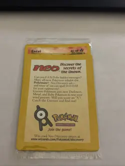 Sealed Entei #34 WoTC Black Star Movie Promo Reverse Holo Pokemon - Image 1