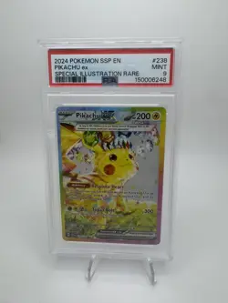 2024 Pokemon Surging Sparks Pikachu ex Full Art SIR #238/191 PSA 9 - Image 1