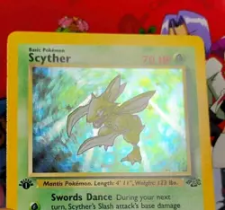 Scyther 10/64 Holo Rare 1st Edition NM-/LP+ Jungle 1999 Pokemon - Image 3