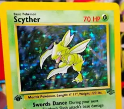 Scyther 10/64 Holo Rare 1st Edition NM-/LP+ Jungle 1999 Pokemon - Image 4