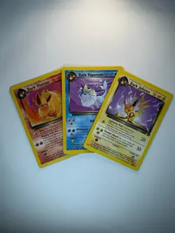 Pokemon Team Rocket Dark Jolteon, Dark Flareon, Dark Vaporeon Lot Wizards 2000 - Image 1