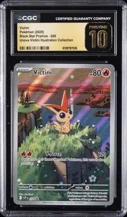 2025 POKEMON BLACK STAR PROMOS #208 VICTINI CGC 10 PERFECT - Image 1