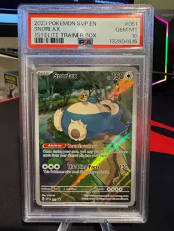 2023 Pokemon Snorlax 151 Elite Trainer Box SVP051 PSA 10 - Image 1