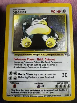 Pokemon TCG Snorlax Jungle 11/64 Holo Unlimited Holo Rare HP / DMG See Pictures - Image 1