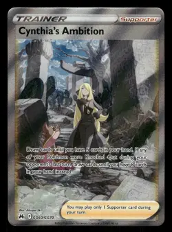 Pokemon Cynthia's Ambition Crown Zenith Galarian Gallery GG60/GG70 NM Holo - Image 1