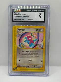 CGC 9 MINT Porygon 103a/147 Aquapolis 2003 Pokemon TCG E-reader - Image 1