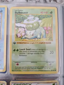 Bulbasaur 44/102 Base Set 1999 1st Edition Shadowless NM Non-Holo Pokemon TCG - Image 1